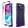 For Motorola Moto G60S High Transparency Two-color Gradual Change Phone Case(Purple)