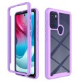 For Motorola Moto G60S Starry Sky Solid Color Series PC + TPU Phone Case(Purple)
