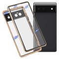 For Google Pixel 6 HD Magnetic Metal Tempered Glass Phone Case(Gold)