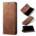 For Xiaomi Redmi Note 11S / Note 11 Foreign Version Denim Texture Flip Leather Phone Case(Brown)