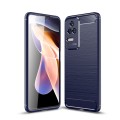 For Xiaomi Redmi K40S Brushed Texture Carbon Fiber TPU Phone Case(Navy Blue)