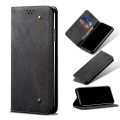 For Motorola Moto E40 / E30 / E20 Denim Texture Flip Leather Phone Case(Black)