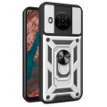 For Nokia X100 Sliding Camera Cover Design TPU + PC Protective Phone Case(Silver)