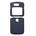 For Motorola Moto Razr 5G Wood Texture PU Phone Case(Blue)