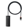 Baseus Lite Series USB-A to USB 3.0x4 HUB Adapter, Cable Length:1m(Black)