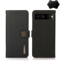 For Google Pixel 7 5G KHAZNEH Custer Genuine Leather RFID Phone Case(Black)