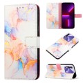 For Tecno Spark 8 PT003 Marble Pattern Flip Leather Phone Case(Galaxy Marble White LS004)