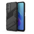 For OPPO A36 4G (China) / Realme 9i Punk Armor PC + TPU Phone Case with Holder(Black)