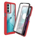 For Motorola Moto G200 5G Starry Sky Full Body Hybrid Shockproof Phone Case (Red)