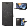 For Motorola Moto G22 Butterfly Embossed Horizontal Flip Leather Phone Case(Black)