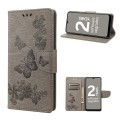 For Nokia G21 Butterfly Embossed Horizontal Flip Leather Phone Case(Grey)