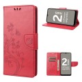 For Nokia G21 Butterfly Flower Pattern Leather Phone Case(Red)