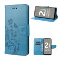 For Nokia G21 Butterfly Flower Pattern Leather Phone Case(Blue)