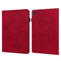 For Lenovo Tab E10 TB-X104F Peacock Embossed Pattern TPU + PU Leather Tablet Case(Red)