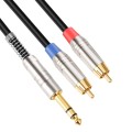 6.35mm Male to Dual RCA Male Audio Cable, Cable Length:1.8m