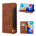 For Xiaomi Redmi Note 11 4G / Note 11S Skin Feel Magnetic Splicing Leather Phone Case(Brown)