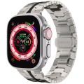 Steel Watch Band For Apple Watch Series 9&8&7 41mm / SE 3&SE 2&6&SE&5&4 40mm / 3&2&1 38mm(Silver Bla