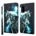 For Samsung Galaxy A03s 166mm 3D Painting Pattern TPU + PU Leather Phone Case(Wolf)