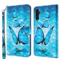 For Samsung Galaxy A13 5G 3D Painting Pattern TPU + PU Leather Phone Case(Three Butterflies)