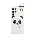 For Samsung Galaxy S22 Ultra 5G Shockproof Cartoon TPU Phone Case(White Panda)