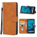 Leather Phone Case For Kyocera Android One S9 / Digno SANGA Edition(Brown)