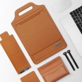 13 inch Multifunctional Mouse Pad Stand Handheld Laptop Bag(Brown)