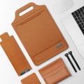 15 inch Multifunctional Mouse Pad Stand Handheld Laptop Bag(Brown)