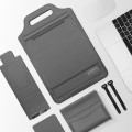 15 inch Multifunctional Mouse Pad Stand Handheld Laptop Bag(Grey)