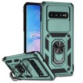 For Samsung Galaxy S10 Sliding Camshield Holder Phone Case(Dark Green)