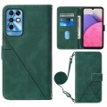 For Infinix Note 11i Crossbody 3D Embossed Flip Leather Phone Case(Dark Green)