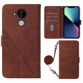 For Nokia C30 Crossbody 3D Embossed Flip Leather Phone Case(Brown)