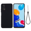 For Xiaomi Redmi Note 11 Pro 4G / 5G Pure Color Liquid Silicone Shockproof Phone Case(Black)