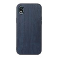 For Sony Xperia Ace III Wood Texture PU Phone Case(Blue)