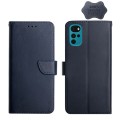 For Motorola Moto G22 Genuine Leather Fingerprint-proof Horizontal Flip Phone Case(Blue)