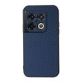 For OnePlus 10 Pro Accurate Hole Carbon Fiber Texture PU Phone Case(Blue)