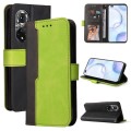 For Huawei Nova 9 Pro/Honor 50 Pro Stitching-Color Horizontal Flip Leather Case(Green)