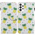 For Samsung Galaxy A13 4G Painted Pattern Horizontal Flip Leather Phone Case(Pineapple)