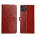 For Samsung Galaxy A03 166mm EU Version Y Stitching Horizontal Flip Leather Phone Case(Brown)