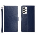 For Samsung Galaxy A73 5G Y Stitching Horizontal Flip Leather Phone Case(Blue)