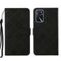 For OPPO A16 Ethnic Style Embossed Pattern Leather Phone Case(Black)