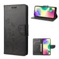 For Xiaomi Redmi 10A Butterfly Flower Pattern Flip Leather Phone Case(Black)