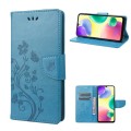 For Xiaomi Redmi 10A Butterfly Flower Pattern Flip Leather Phone Case(Blue)
