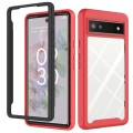 For Google Pixel 6a Starry Sky Solid Color Series PC + TPU Phone Case(Red)