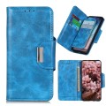 For Samsung Galaxy M33 5G Crazy Horse Texture Magnetic Buckle Leather Phone Case(Blue)