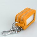 9075 Universal Crocodile Texture Genuine Leather Double Zipper Car Key Case(Yellow)