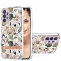 For Samsung Galaxy A13 4G Ring IMD Flowers TPU Phone Case(Green Gardenia)