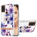For Samsung Galaxy A21s / A217F Ring IMD Flowers TPU Phone Case(Purple Begonia)