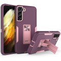 For Samsung Galaxy S22+ 5G Magnetic Holder Phone Case(Purple Red + Rose Gold)