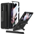 For Samsung Galaxy Z Fold3 5G GKK Ultra-thin Shockproof Leather Protective Case with Holder & Pen Sl