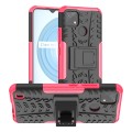 For OPPO Realme C21Y Tire Texture TPU + PC Phone Case with Holder(Pink)